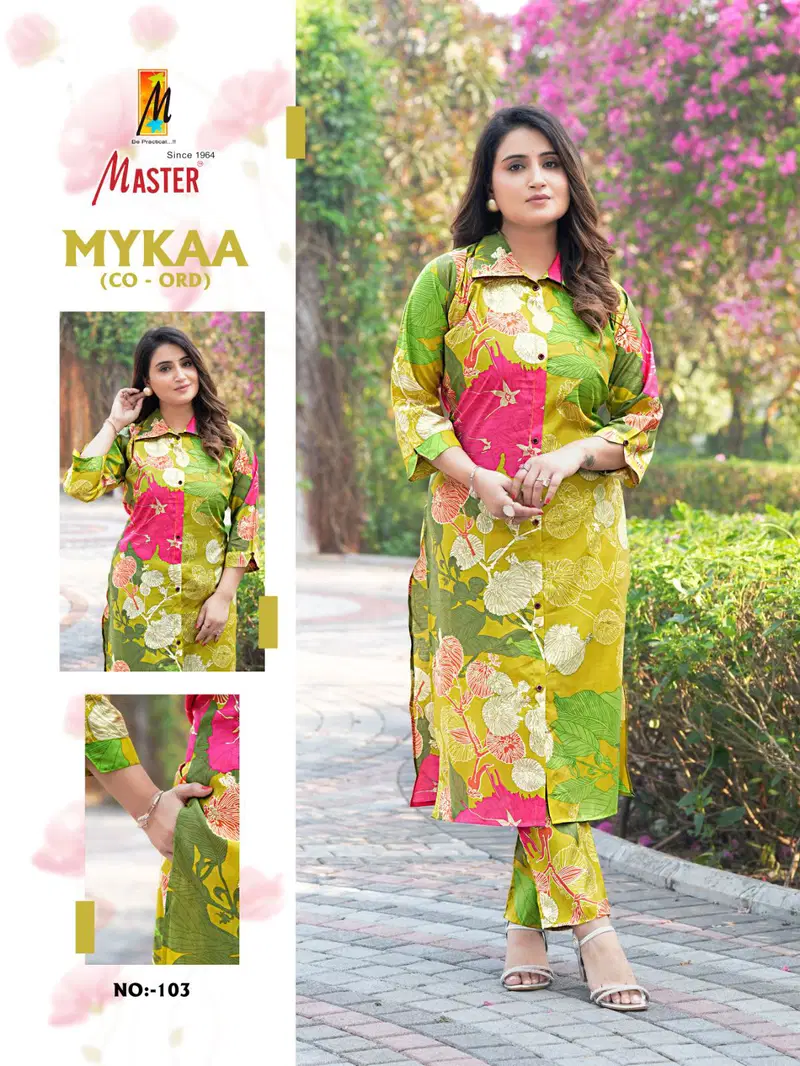 Mykaa By Master Chanderi Roman Printed Cord Set Suppliers In India
